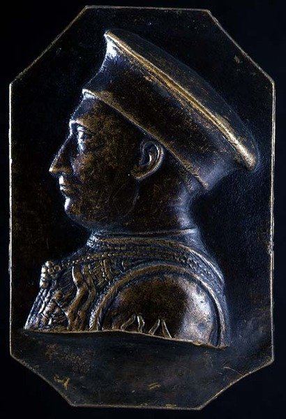 Ludovico Gonzaga (1441-1478) emléktáblája (előlap) (bronz) (hátlap lásd 122329) alkotó: Pietro Tafano