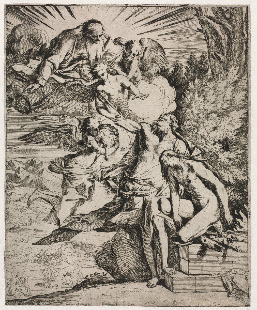 Ábrahám áldozata, kb. 1645-50. alkotó: Pietro Testa