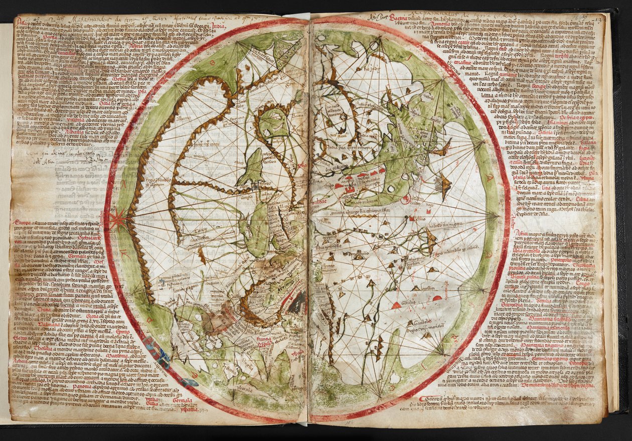 Világtérkép, 1320-25 körül (vellum) alkotó: Pietro Vesconte