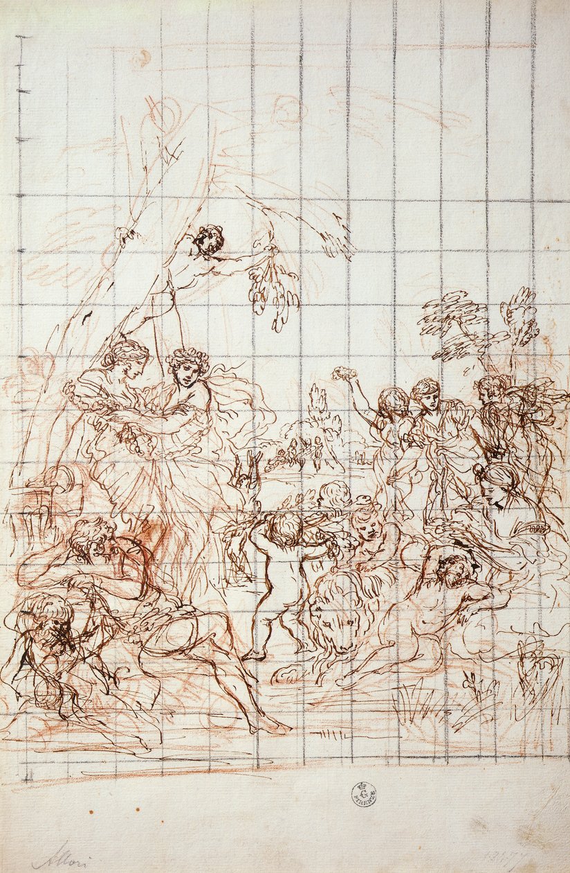 Tanulmány az aranykori freskóhoz alkotó: Pietro da Cortona