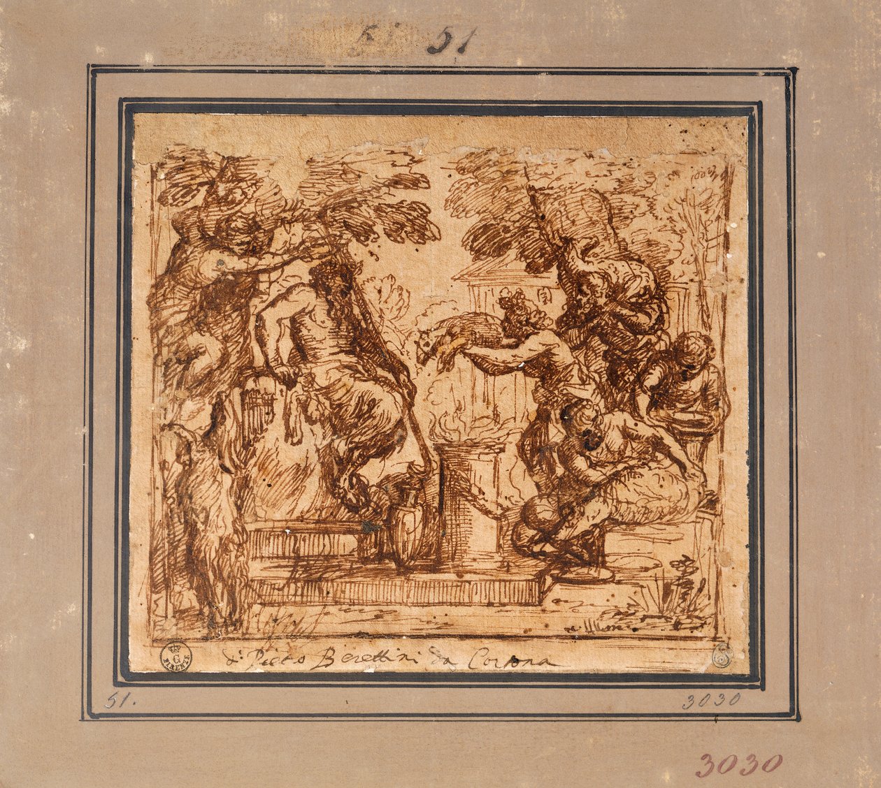 Tanulmány az Ajánlat Pannak alkotó: Pietro da Cortona