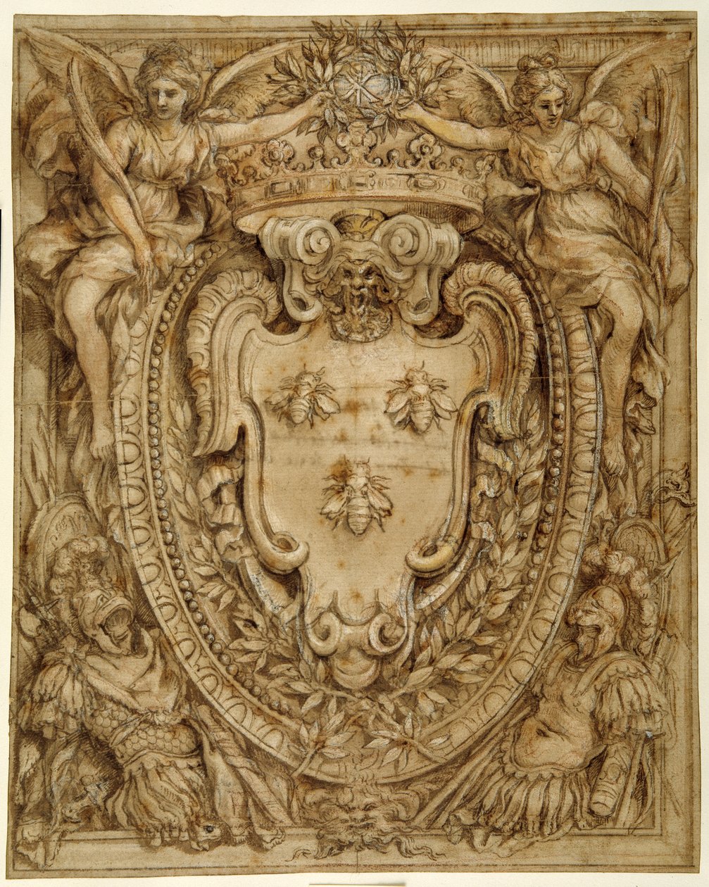 Don Taddeo Barberini karjai, Principe di Palestrina (toll és tinta mosással és gouache papíron) alkotó: Pietro da Cortona