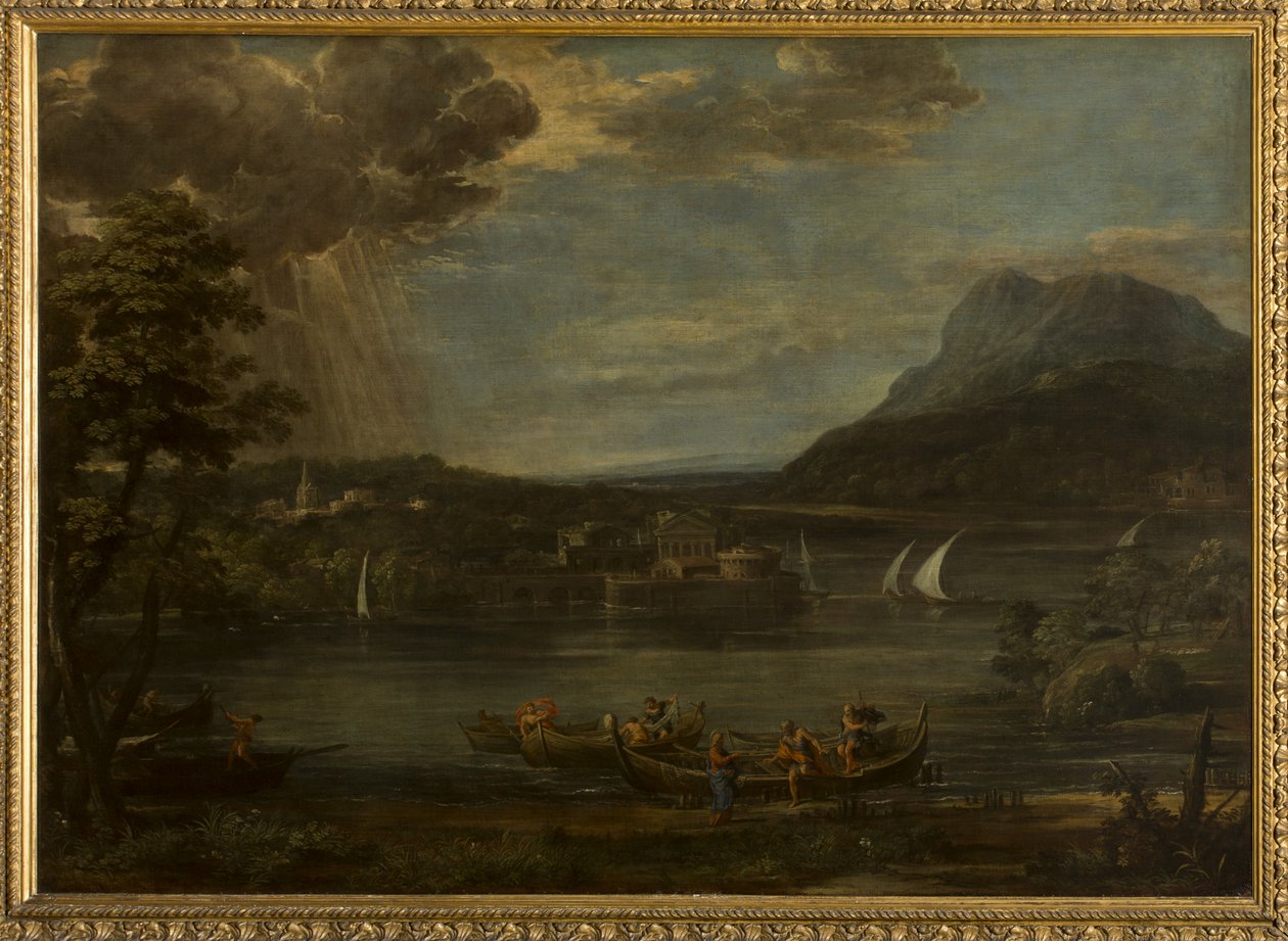 Táj Szent Péter elhívásával alkotó: Pietro da Cortona