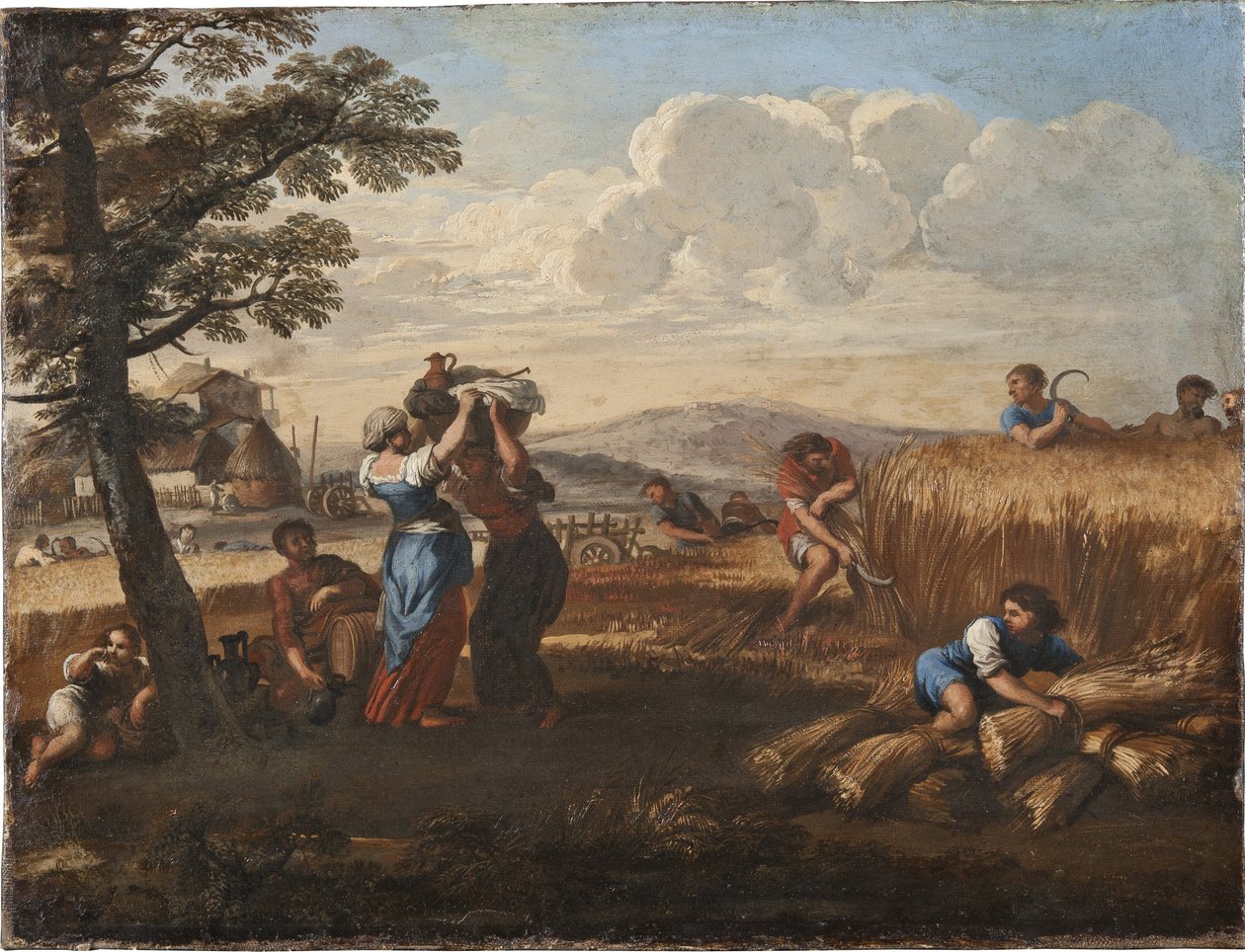 Táj betakarítási jelenettel – Táj betakarítással, Cortona, Pietro da (1596-1669) (Pierre de Cortona). Olajfestmény. Mérete: 50x65 cm. Nemzeti Múzeum Stockholm alkotó: Pietro da Cortona