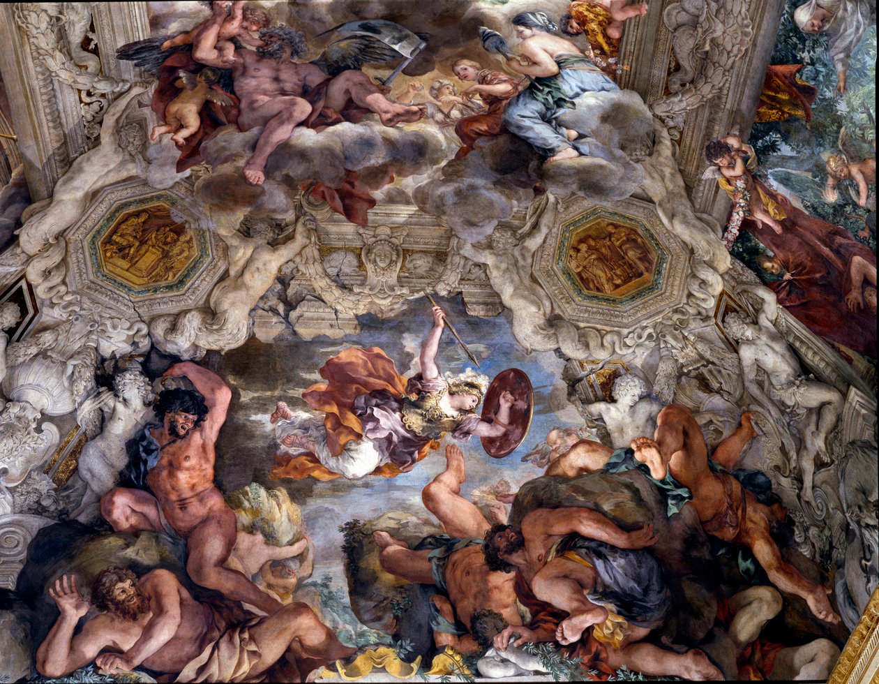 Az isteni gondviselés diadala Cortona kő festményének részlete (Pietro Berrettini dit Pietro da Cortona alkotó: Pietro da Cortona