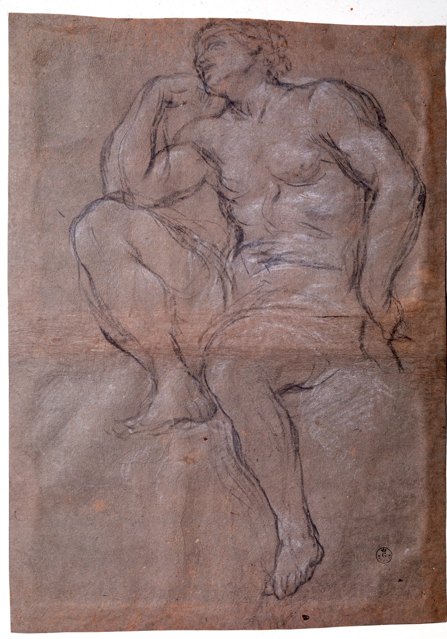 Fiatal ember, tanulmány - rajz alkotó: Pietro da Cortona