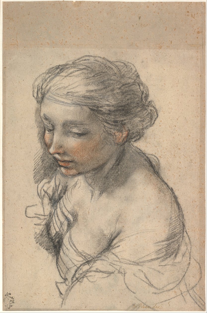 Egy balra fordult fiatal nő mellszobra, 1637 alkotó: Pietro da Cortona