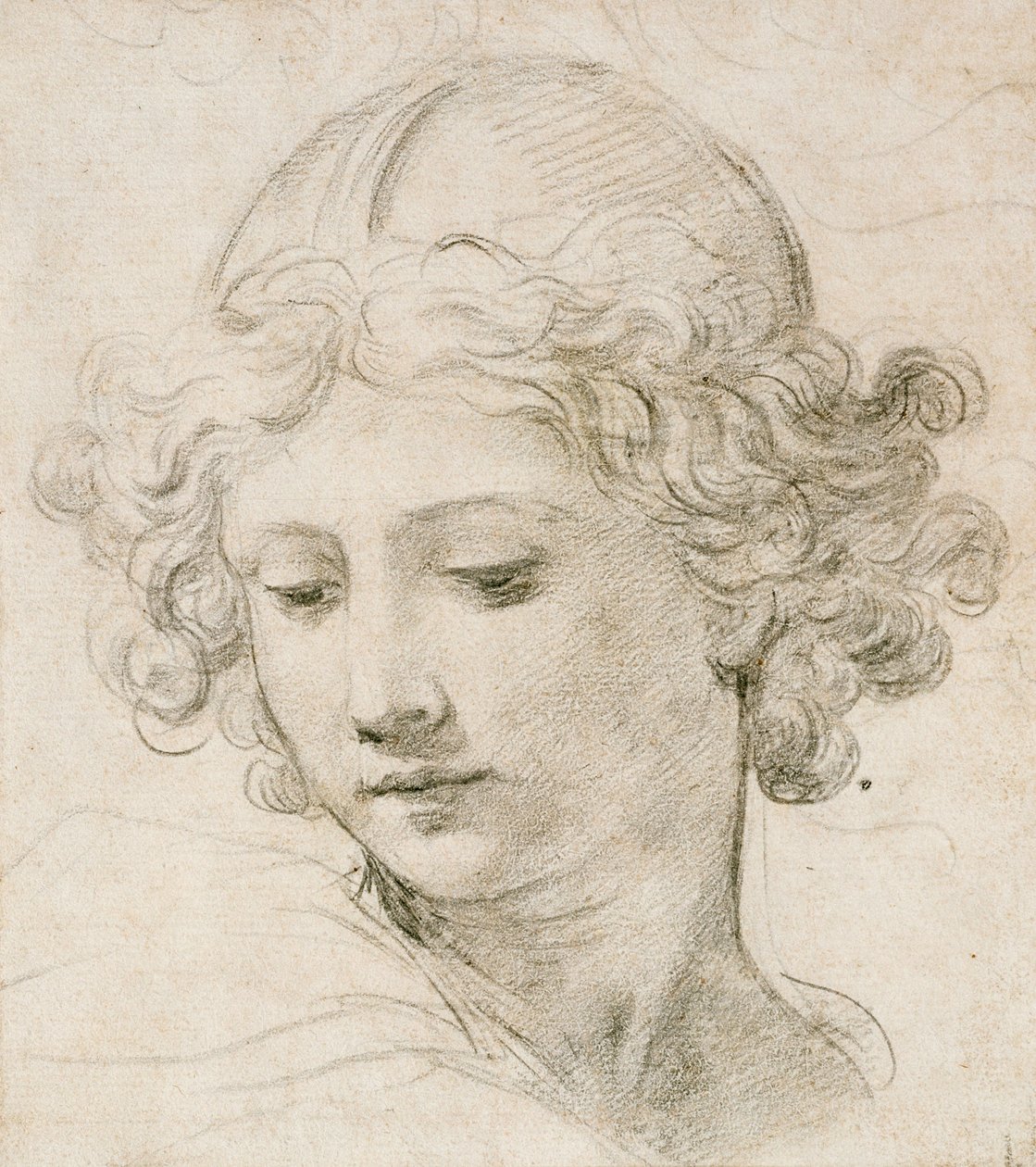 Egy angyal feje, balra néz alkotó: Pietro da Cortona