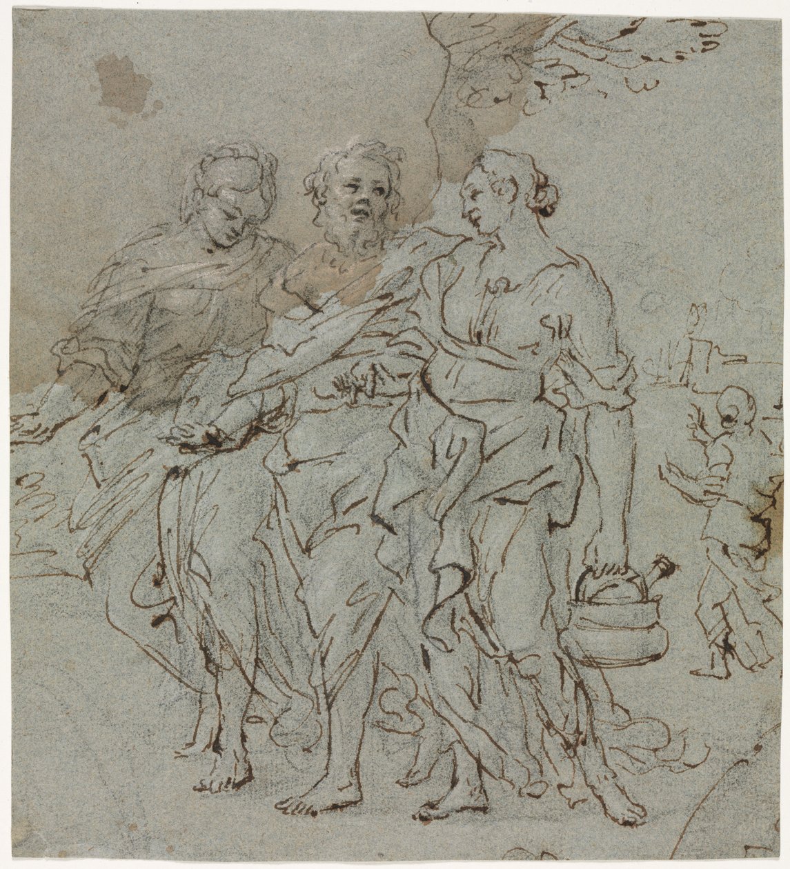 Lót és lányai recto Sketch for Lot and His Daughters verso, 1600-as évek. alkotó: Pietro da Cortona