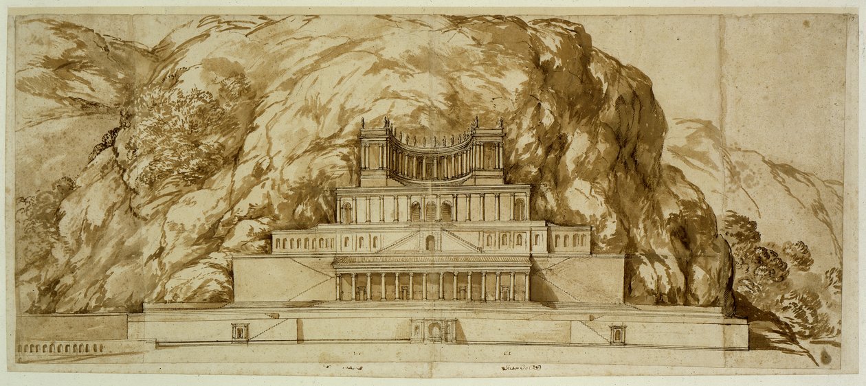 A palestrinai templom rekonstrukciója alkotó: Pietro da Cortona