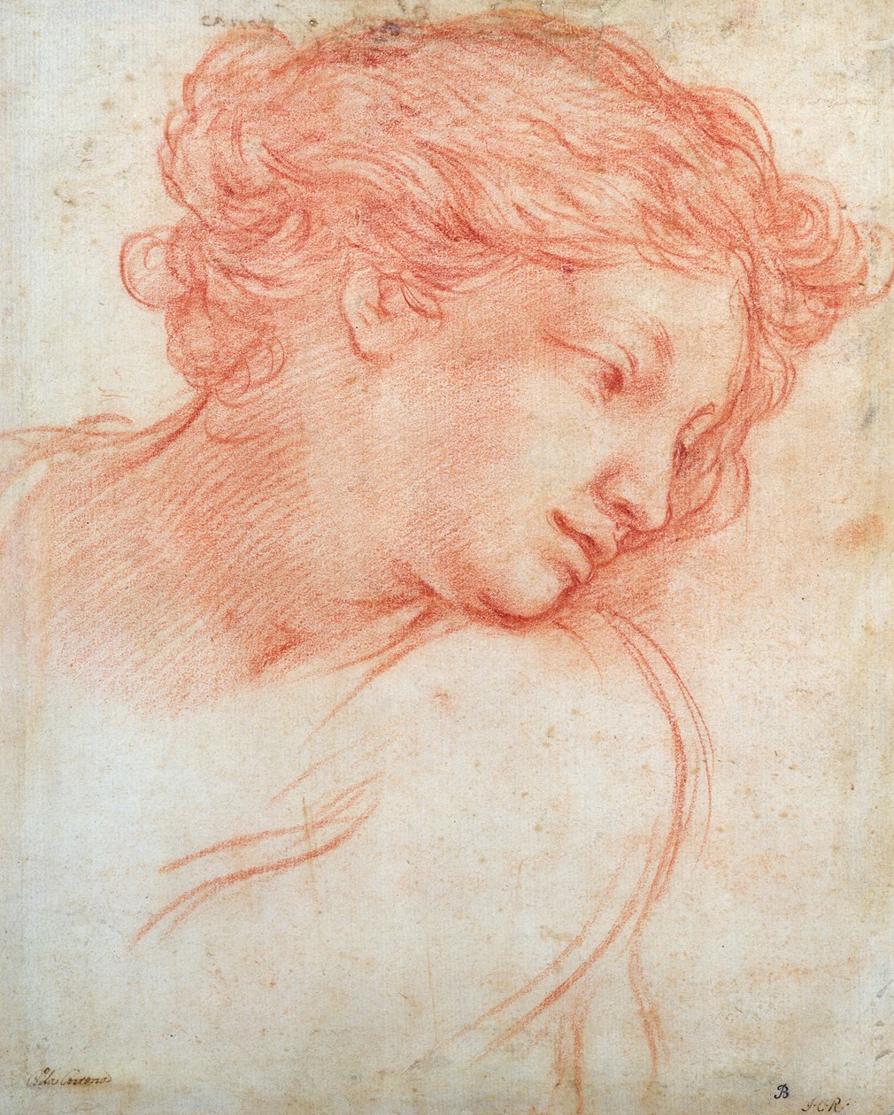 Tanulmány egy lány fejéről alkotó: Pietro da Cortona