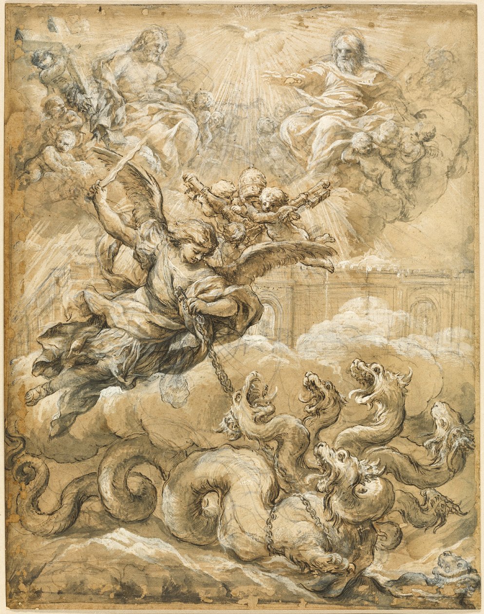 A Szentháromság és Szent Mihály legyőzi a sárkányt alkotó: Pietro da Cortona