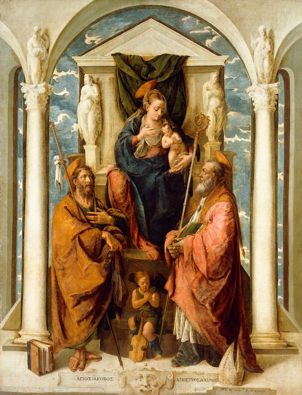 A Madonna és a gyermek trónolt alkotó: Pietro de Marascalchi