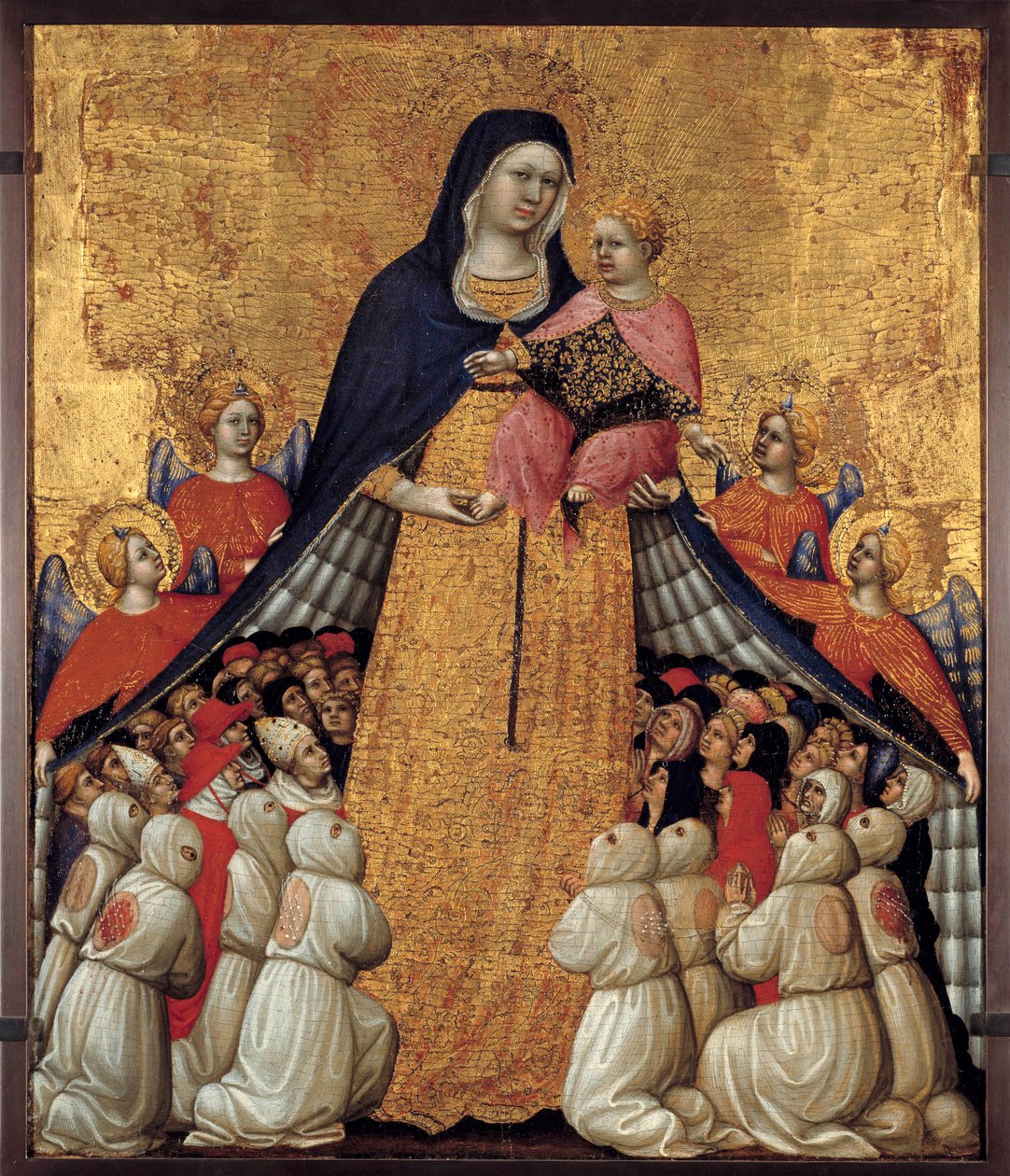 A Misericorde-i Szűz: Pietro da Recanati oltárképe, Pietro di Domenico da Montepulciano néven (aktív, 1418-ban elhunyt 1427 és 1432 között) Mérete 0,54 x 0,43 m. Avignon, Musee du Petite Palais – Az Irgalmasság Szűza. Pietro da Recanati oltárképe alkotó: Pietro di Domenico da Montepulciano