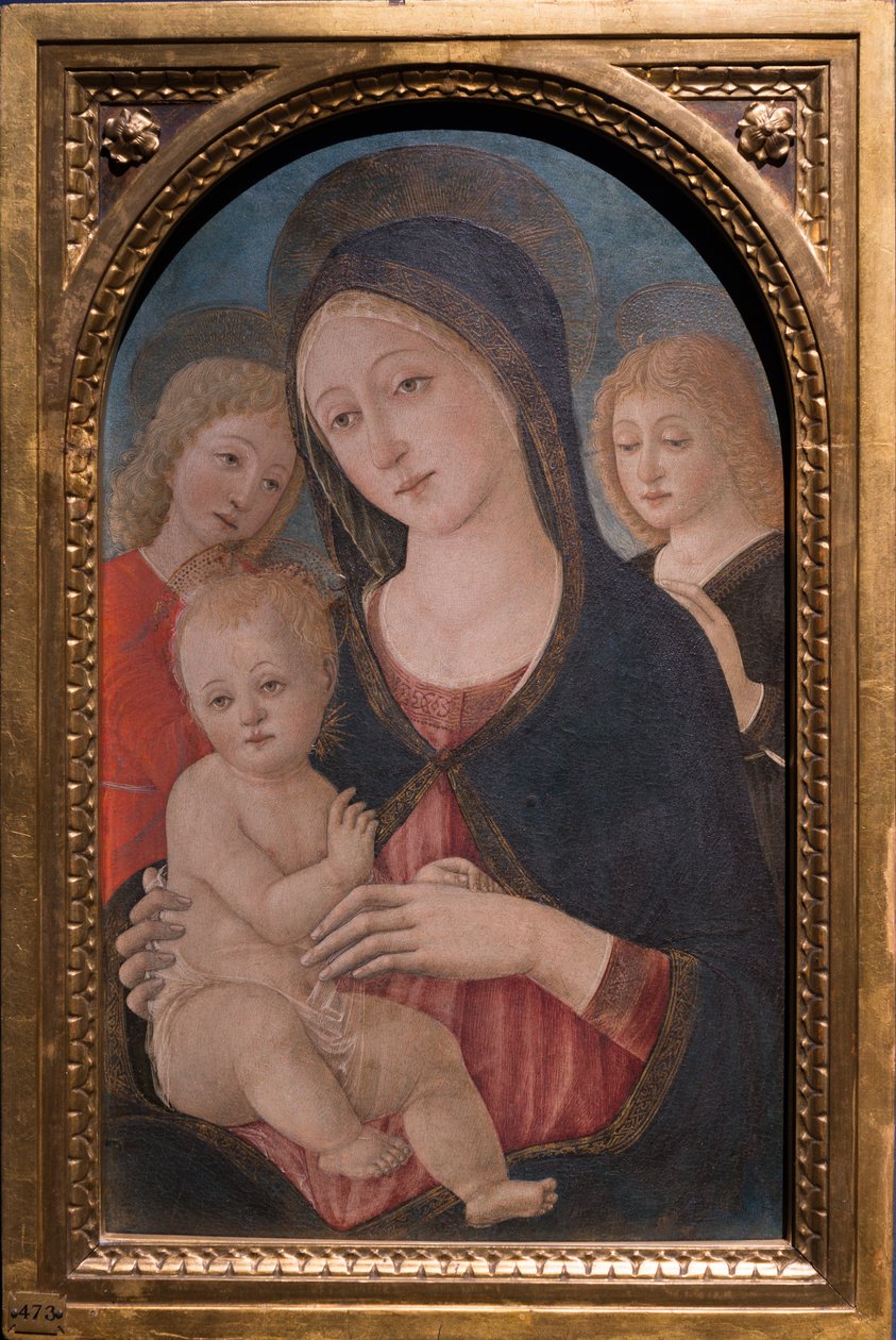 Madonna és gyermek két angyallal, 1480 körül (olaj, panel) alkotó: Pietro di Francesco degli Orioli