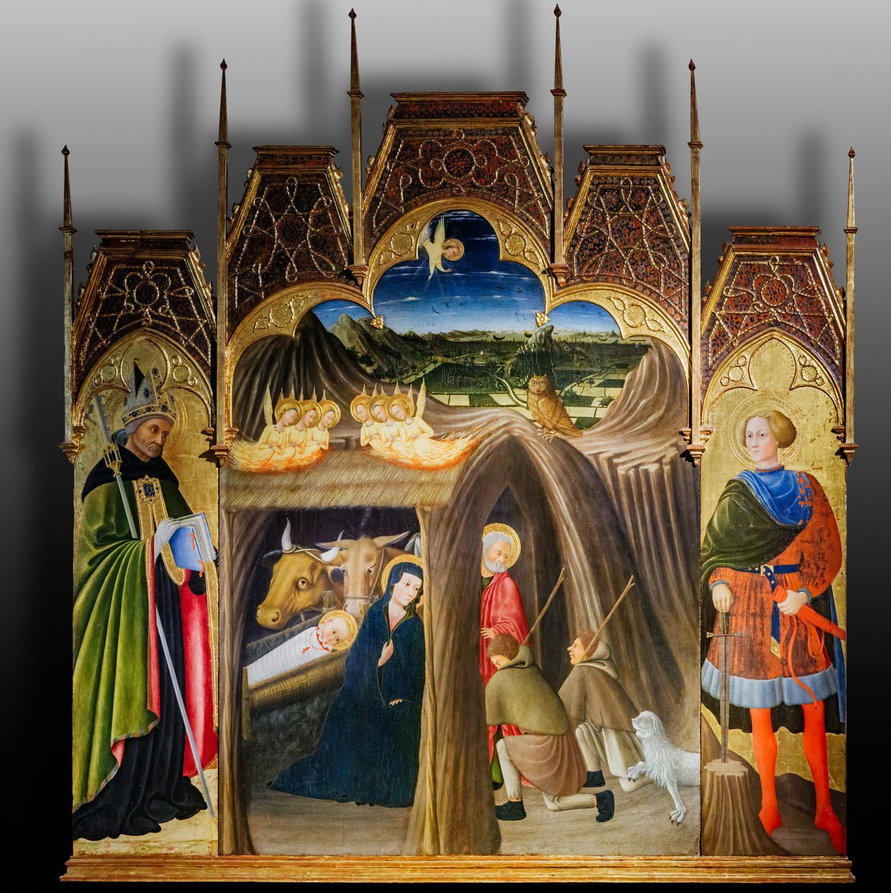 Pásztorok imádása Galgano és Ágoston között, 15. század első fele (tempera, tábla) alkotó: Pietro di Giovanni da Ambrogio