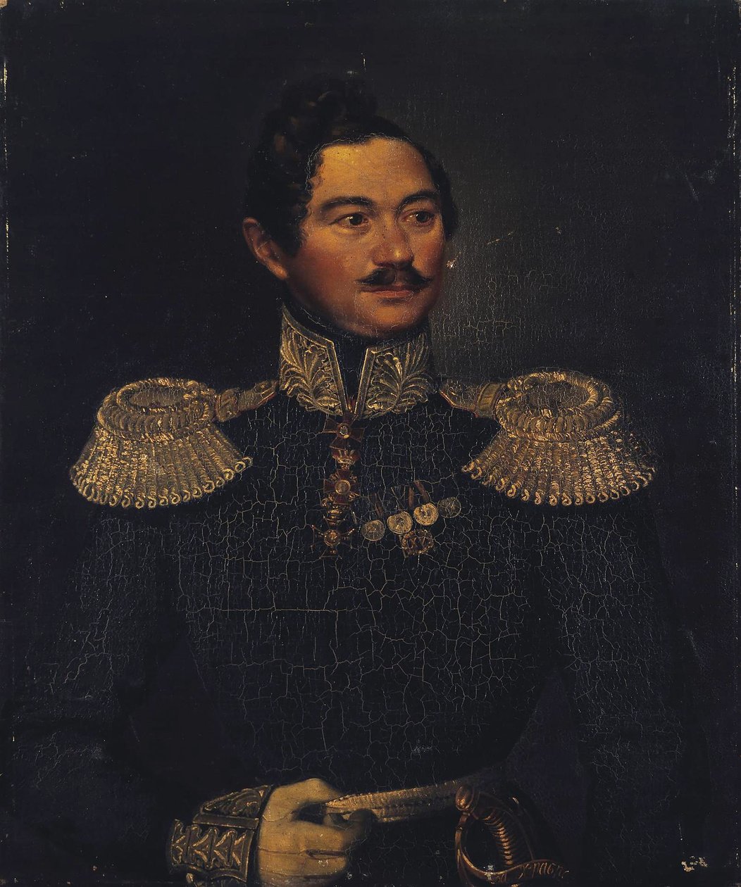 Ivan Alekszejevics Orlov tábornok portréja 1795-1874, 1835 alkotó: Pimen Nikitich Orlov