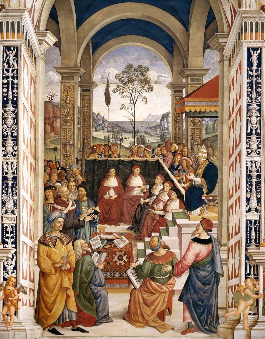 8. szám: Piusz pápa a mantovai kongresszuson alkotó: Bernardino di Betto Pinturicchio