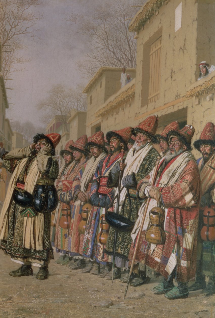 Dervisek alamizsnát kérő kórusa Taskentben, 1870 alkotó: Piotr Petrovitch Weretshchagin