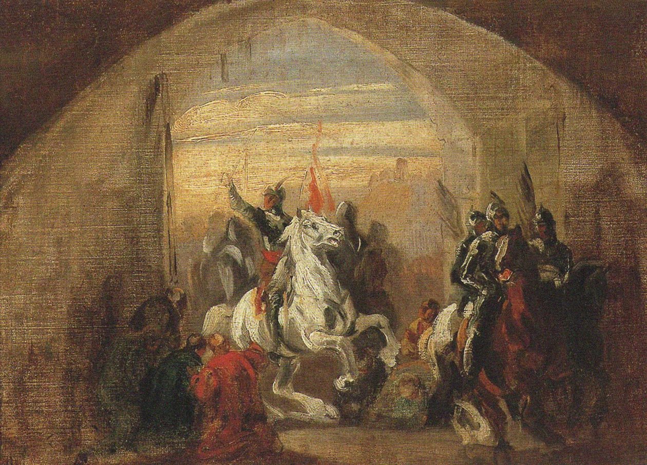 I. Boleslaw Chrobry belépve meghódította Kijevet, kb. 1837 alkotó: Piotr Michalowski