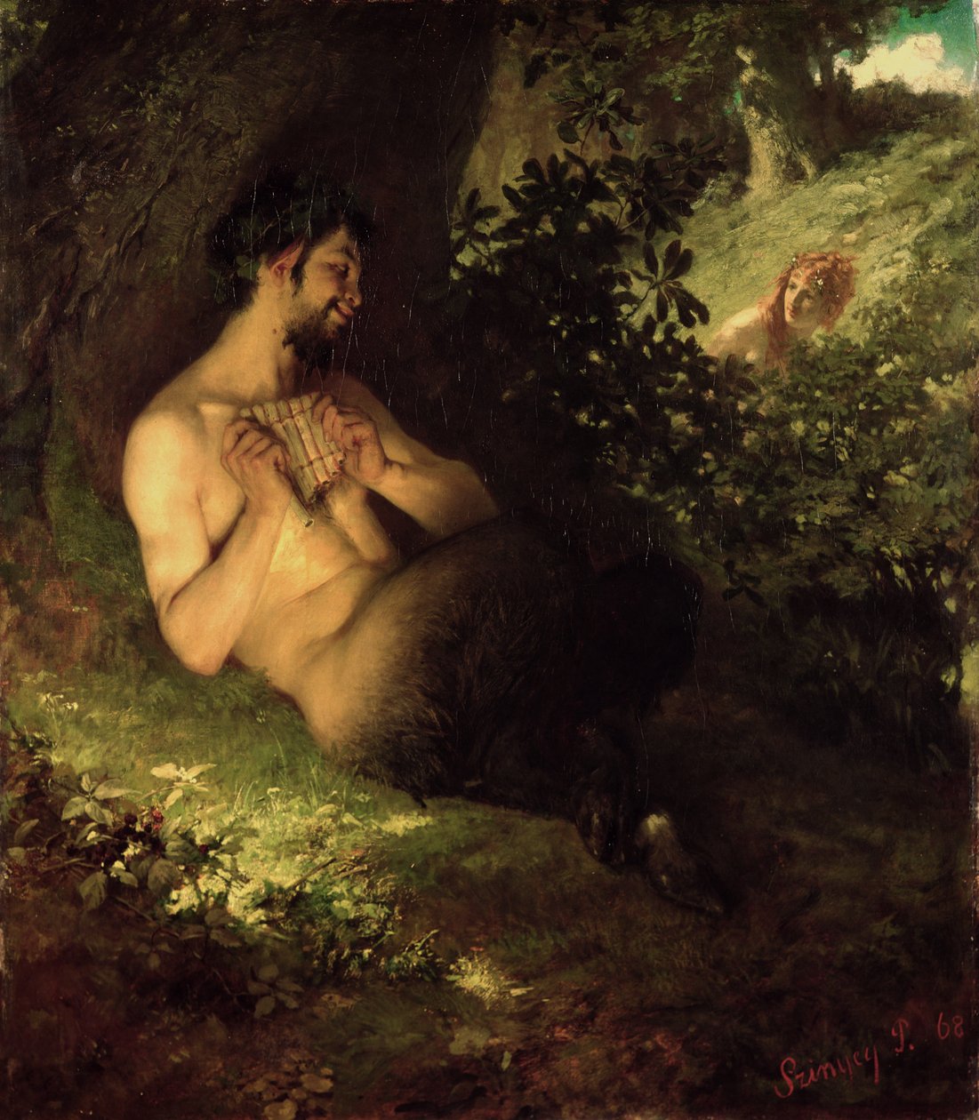 Faun és nimfa, 1868 alkotó: Pál Szinyei Merse