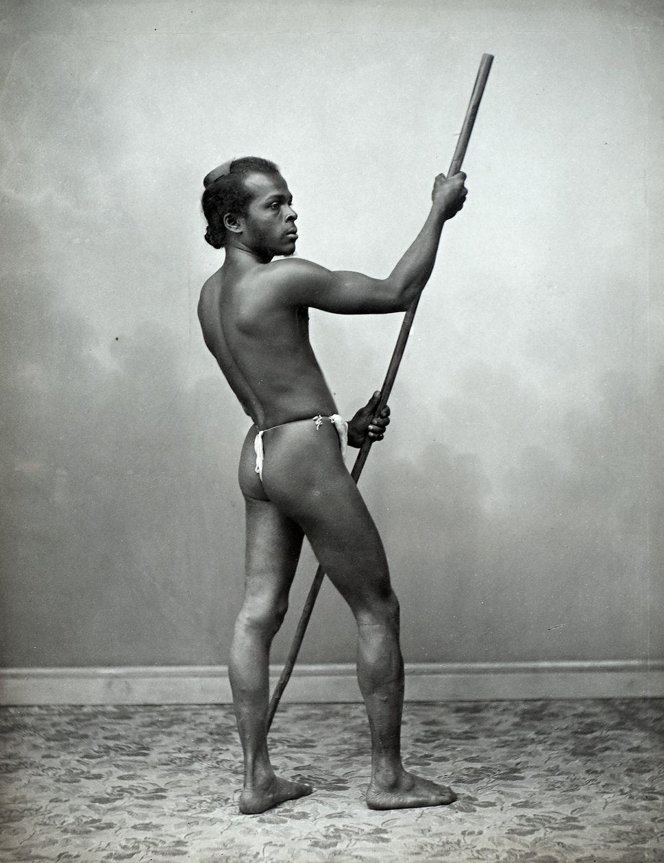 Férfi, Sri Lanka (zselatin ezüst nyomat) alkotó: Plate and Co.