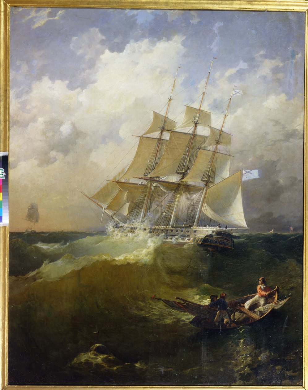 A 44 ágyús fregatt, Aurora ("44 ágyús fregatt Aurora") - Platon Timofejevics Boriszpolec (1805-1880) festménye, olaj, vászon alkotó: Platon Timofeyevich Borispolets