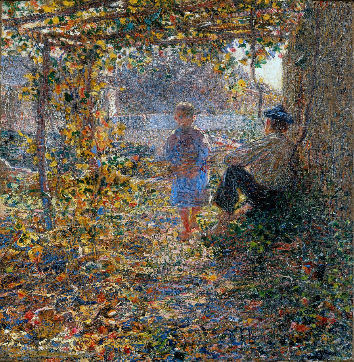 Március este (a pergola alatt) alkotó: Plinio Nomellini