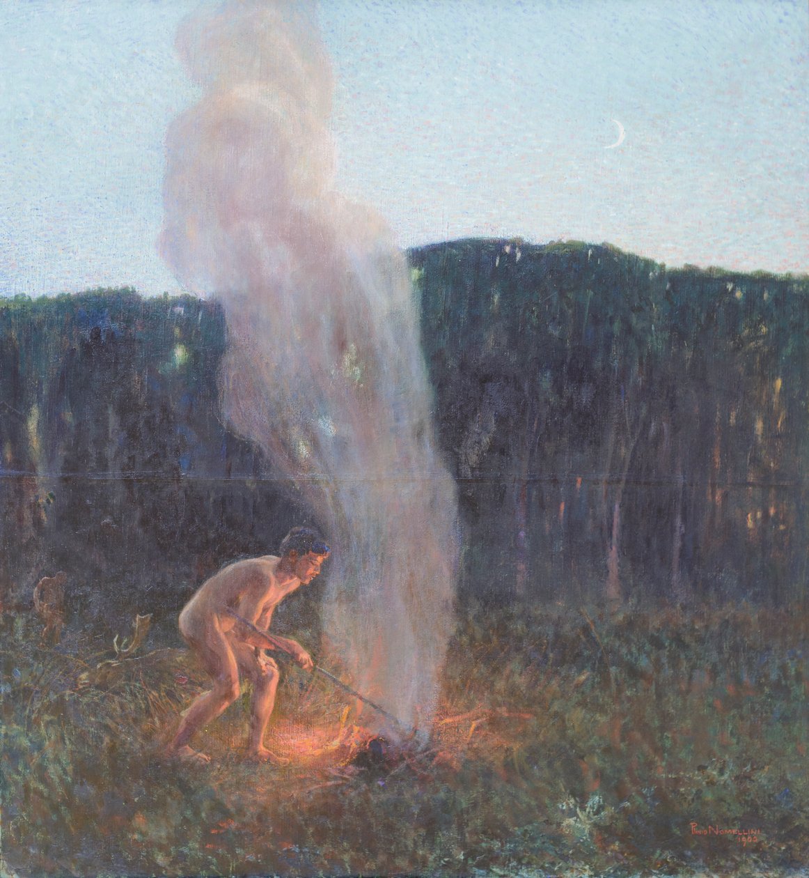A füstoszlop alkotó: Plinio Nomellini
