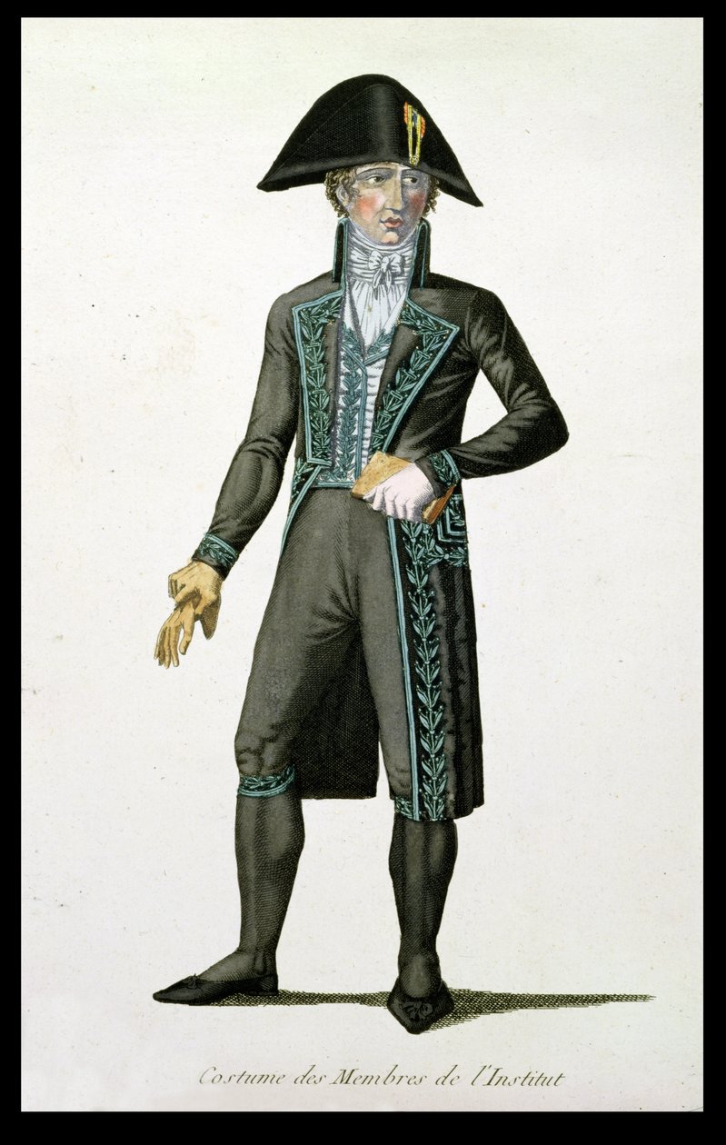 Az Institut de France tagjának jelmeze, Louis F. Charon metszete 1802-1010 körül alkotó: Poisson