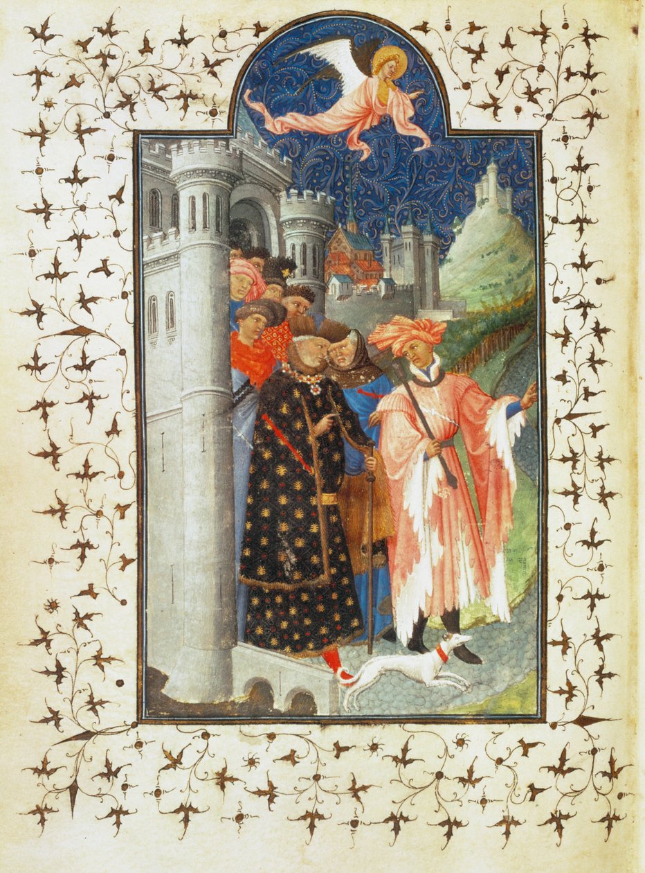 Jean de Berry herceg elhagyja kastélyát egy utazásra - Jean de Berry herceg elhagyja kastélyát egy utazásra ... alkotó: Pol de Limbourg