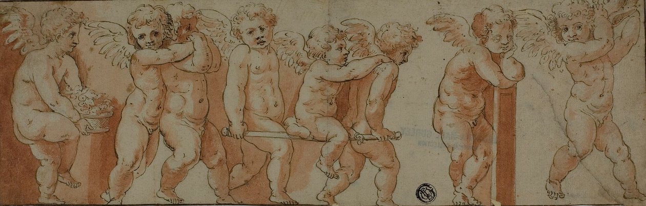 Fríz nyolc puttival alkotó: Polidoro da Caravaggio