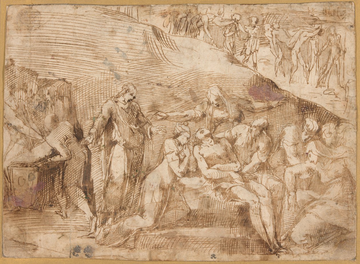Krisztus siralma (recto és verso) alkotó: Polidoro da Caravaggio