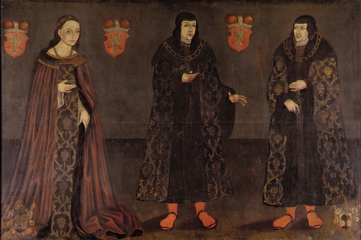 Stanislaw, III. Janus és Anna, mazóviai hercegek portréja, 1620-40 alkotó: Polish School