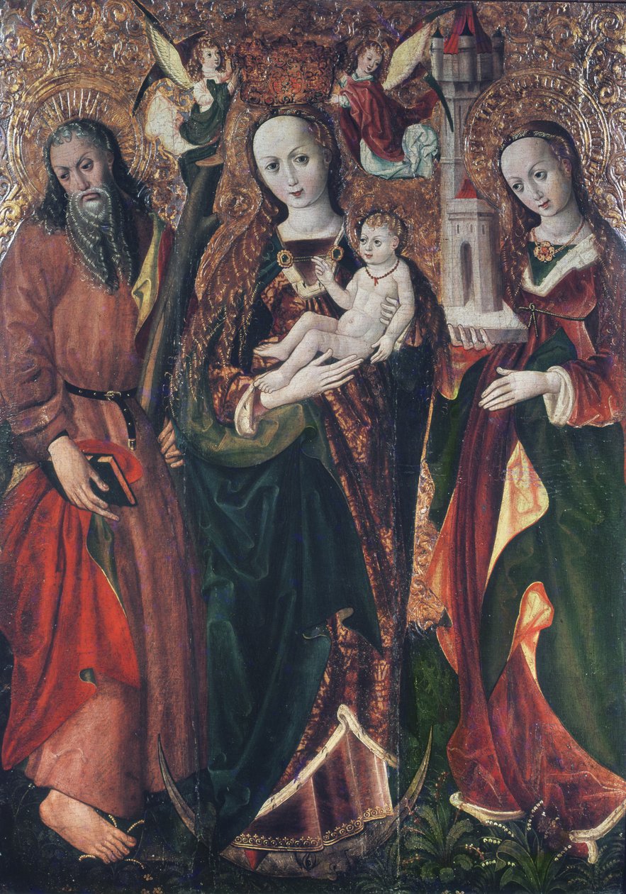Szűz és gyermek Szent Andrással és Barbarával, 1510 körül alkotó: Polish School
