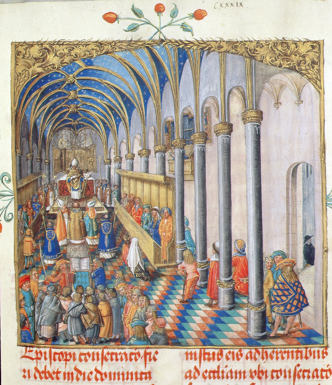 A püspök felszentelése Erasmus Ciolek püspök pápától, 1510 körül (tempera és arany pergamen) alkotó: Polish School