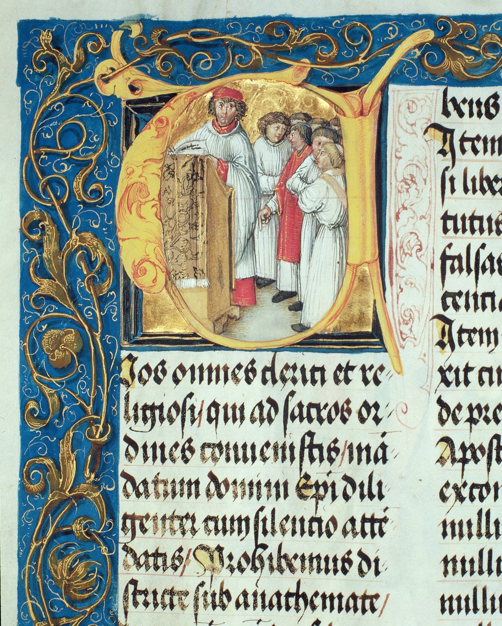 Szemináriusok pappá szentelése Erasmus Ciolek püspök pápajától, 1510 körül (tempera és arany pergamen) alkotó: Polish School