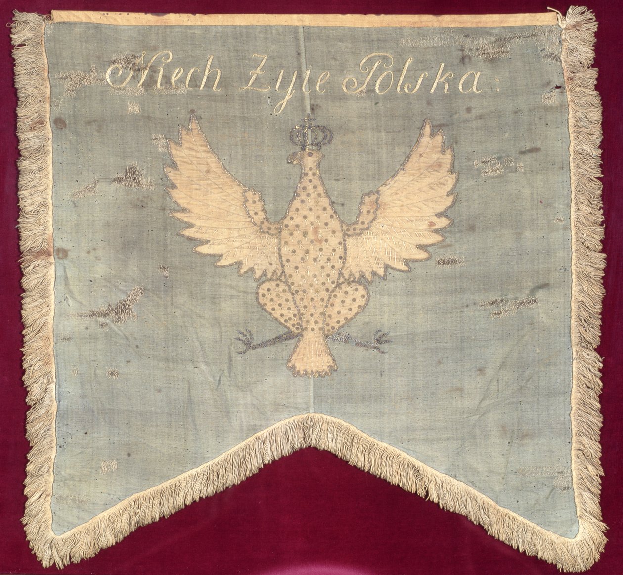 A Tadeusz Kosciuszko (1746-1817) 1794-es felkelés idejéből származó zászló (gyapjú) alkotó: Polish School