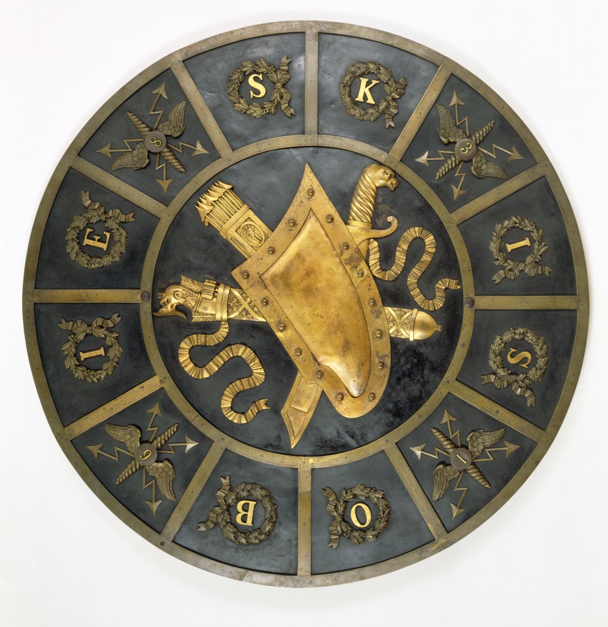 III. Sobieski János király (1629-96) tiszteletére szolgáló pajzs (bronz) alkotó: Polish School