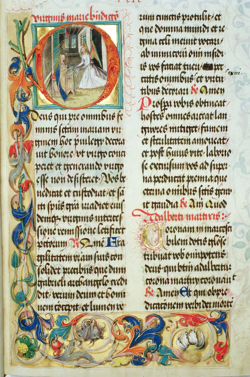 Angyali üdvözlet Erasmus Ciolek püspök pápától, 1510 körül (tempera és arany pergamen) alkotó: Polish School