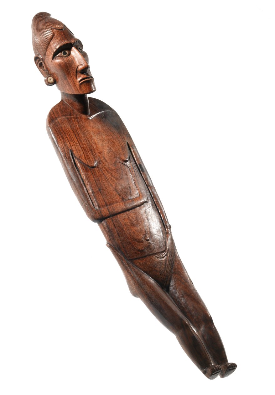 Női alak (moai papa) Rapa Nuiról (Húsvét-sziget) (fa, csont és obszidián) alkotó: Polynesian School