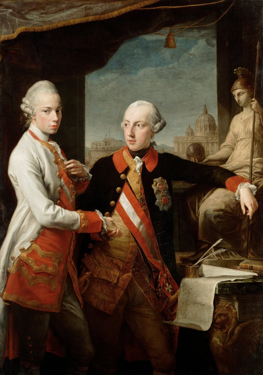 József császár és Pietro Leopoldo toszkán nagyherceg alkotó: Pompeo Batoni