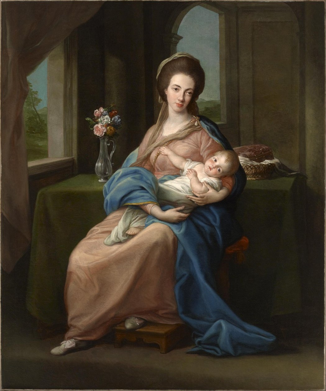 A Headfort márciusi asszonya tartja a lányát, Máriát alkotó: Pompeo Girolamo Batoni