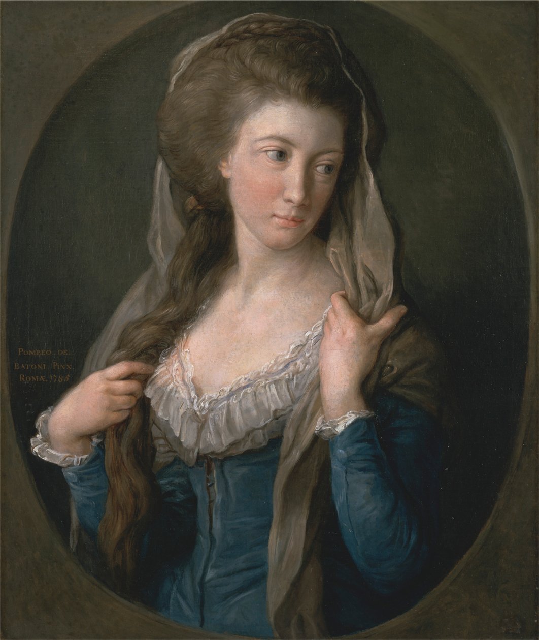 Egy nő portréja, akit hagyományosan Margaret Stuartként azonosítanak, Lady Hippisley alkotó: Pompeo Batoni