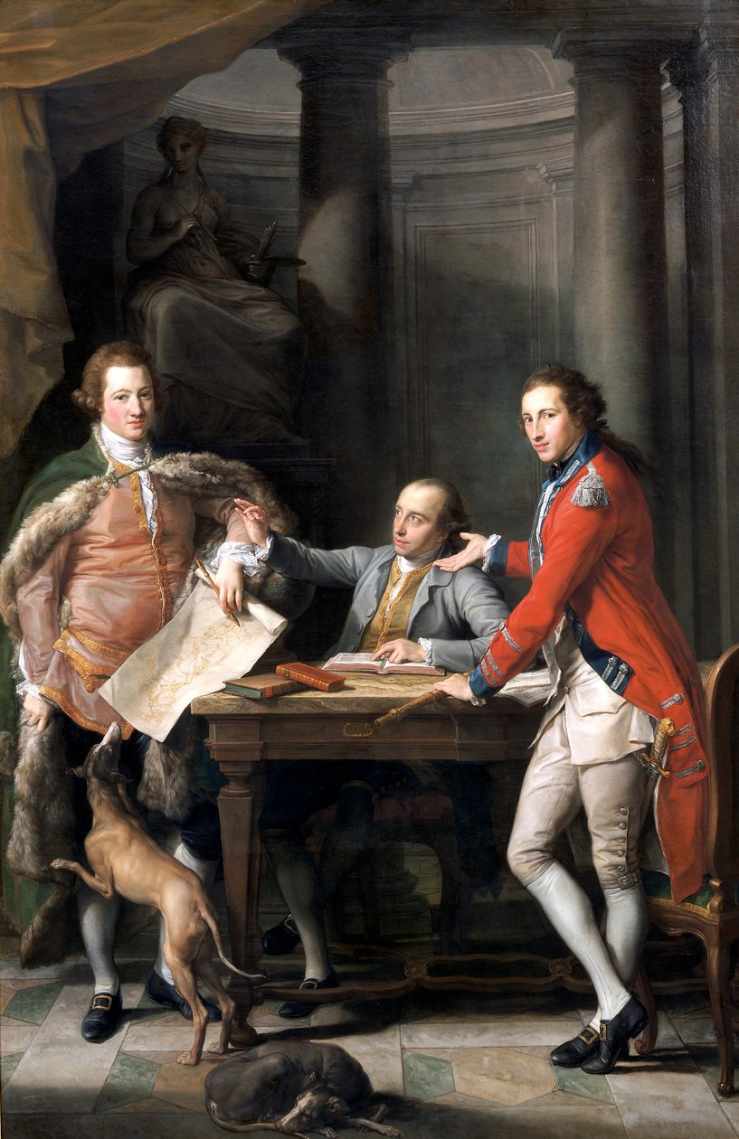 "Sir Watkin Williams Wynn, Thomas Apperley és Edward Hamilton kapitány", 1768-72 alkotó: Pompeo Batoni