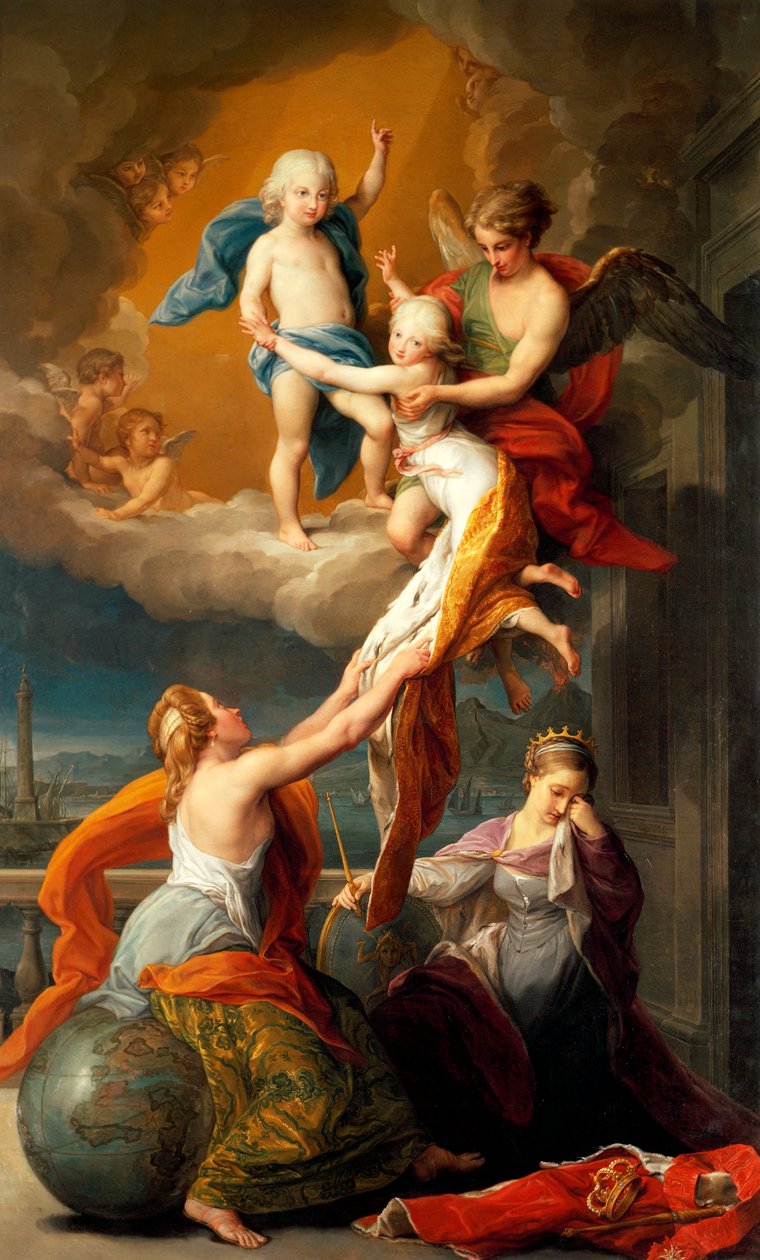 Pompeo Batoni (1708-1787) allegóriája IV. Ferdinánd két gyermekének halálára. alkotó: Pompeo Girolamo Batoni