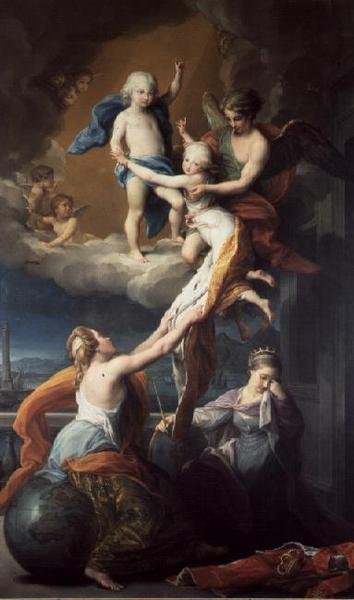 IV. Ferdinánd (1751-1825) gyermekeinek halálának allegóriája (olaj, vászon) alkotó: Pompeo Girolamo Batoni