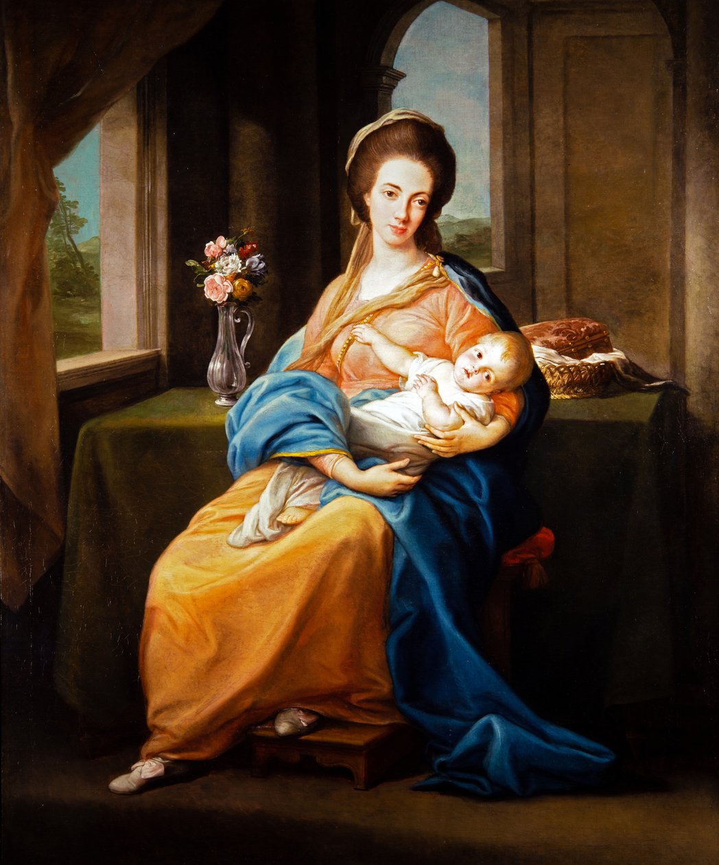Pár portré, hölgy egy gyermekkel (vászon) alkotó: Pompeo Girolamo Batoni