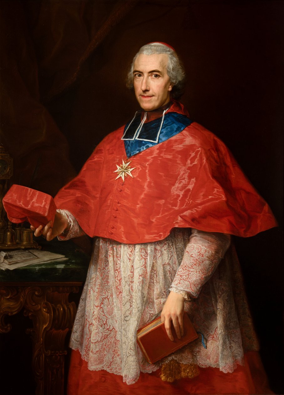 Jean-François Joseph de Rochechouart bíboros portréja alkotó: Pompeo Girolamo Batoni
