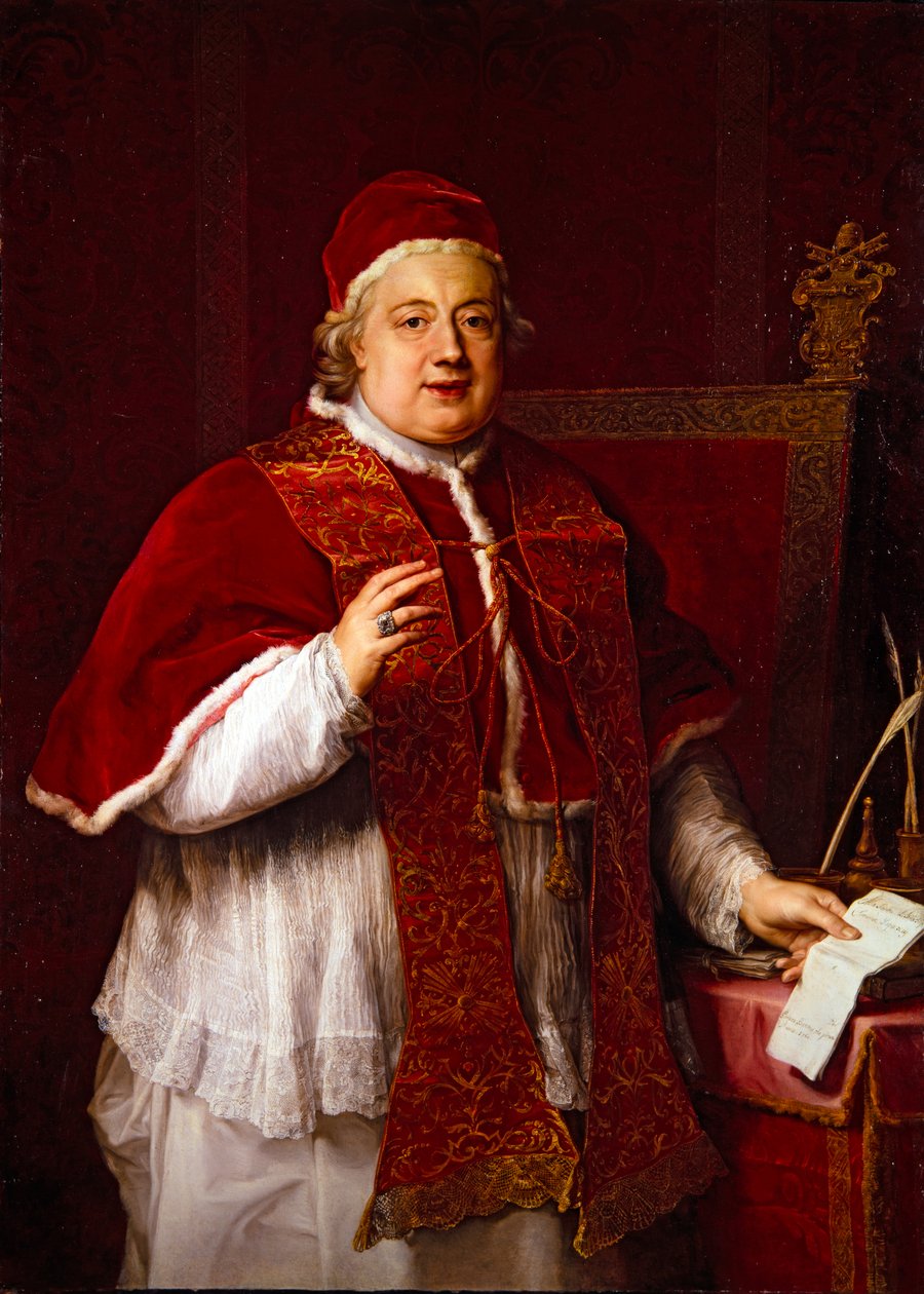 Rezzonikó pápa (XIII. Kelemen) portréja alkotó: Pompeo Girolamo Batoni
